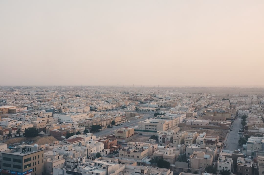 Aerial view of Saudi Arabian city skyline