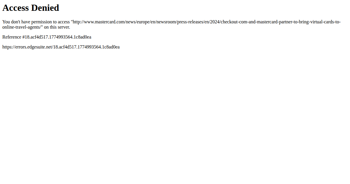 Checkout.com and Mastercard Partner to Bring Virtual Cards to Online Travel Agents