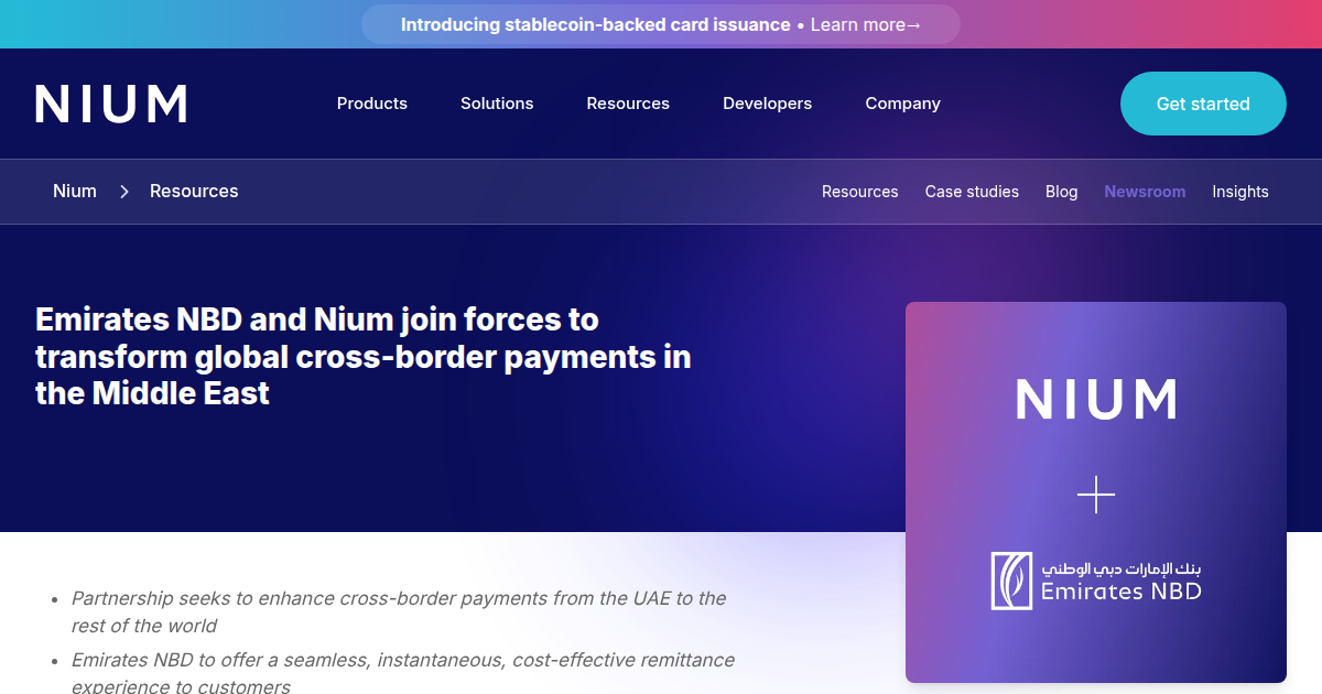 Emirates NBD and Nium Join Forces to Transform Cross-Border Payments in the Middle East