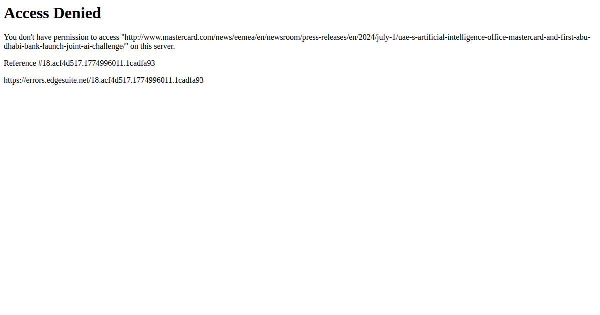 UAE AI Office, Mastercard, and FAB Launch Joint AI Challenge