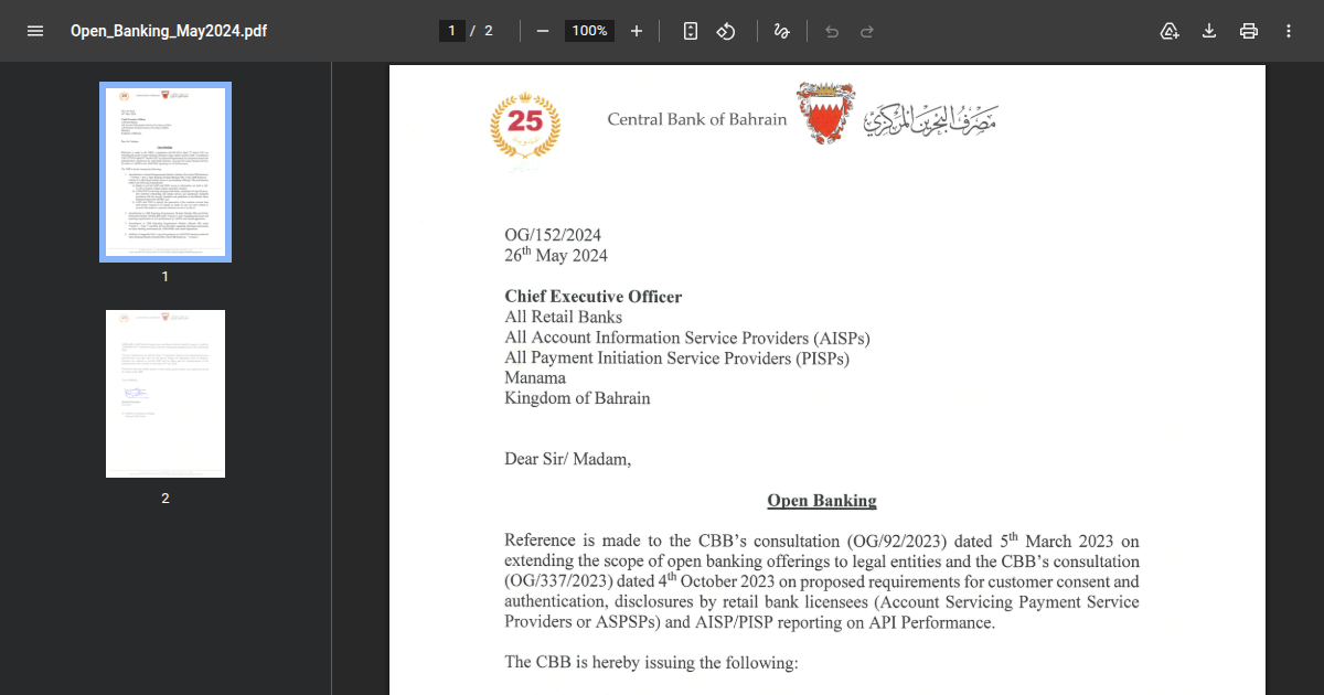 Bahrain's Open Banking Framework Enters Force, Mandating Compliance for All Licensed Banks