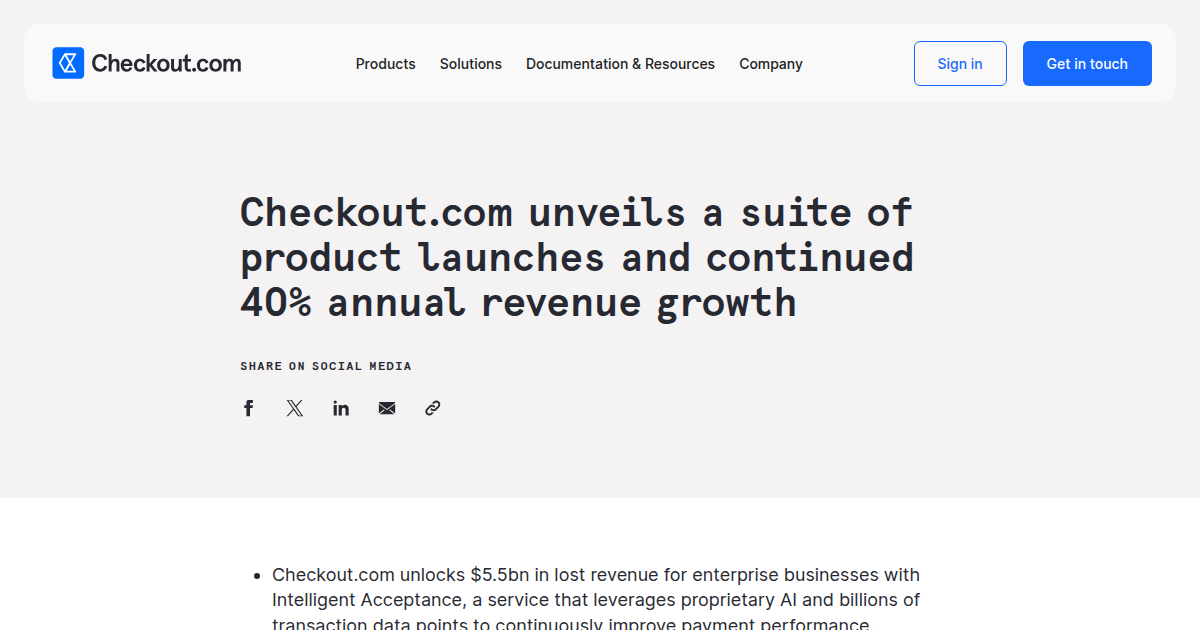 Checkout.com Unveils Suite of New Products at Annual Thrive Event, Reports 40% Revenue Growth