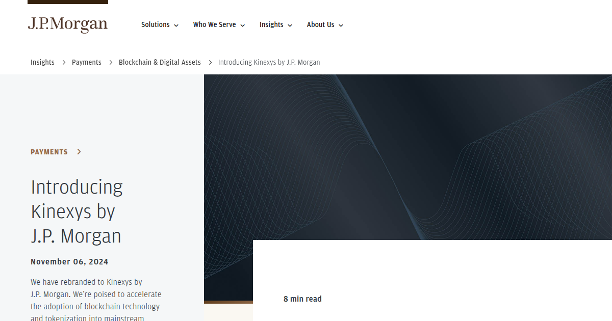 JPMorgan Renames Blockchain Platform to Kinexys