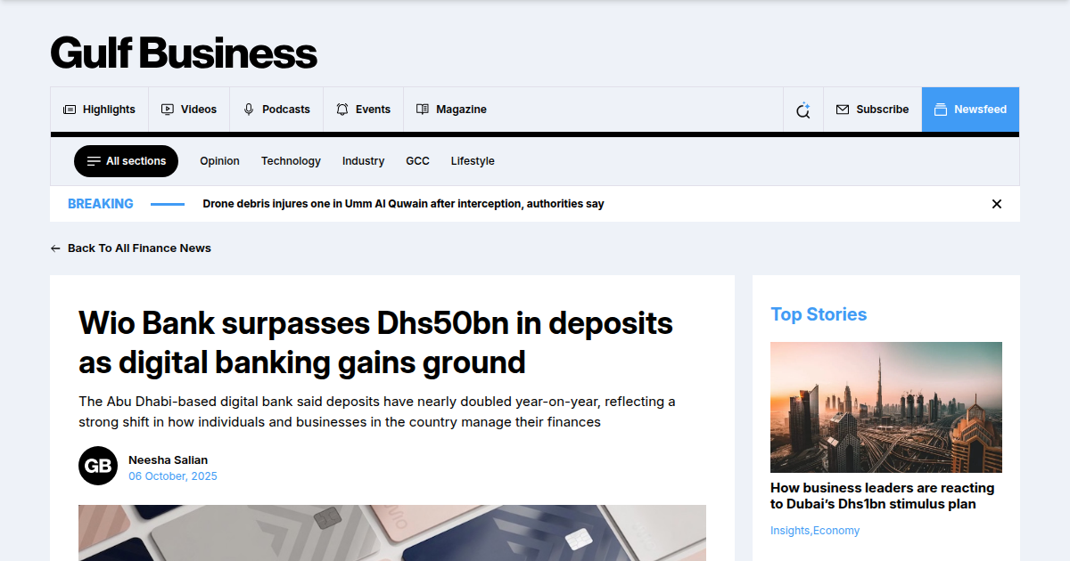 Wio Bank Surpasses AED 50 Billion in Deposits As Digital Banking Adoption Accelerates