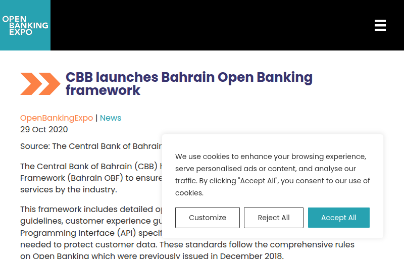 Bahrain's Open Banking Framework Enters Force, Mandating Compliance for All Licensees