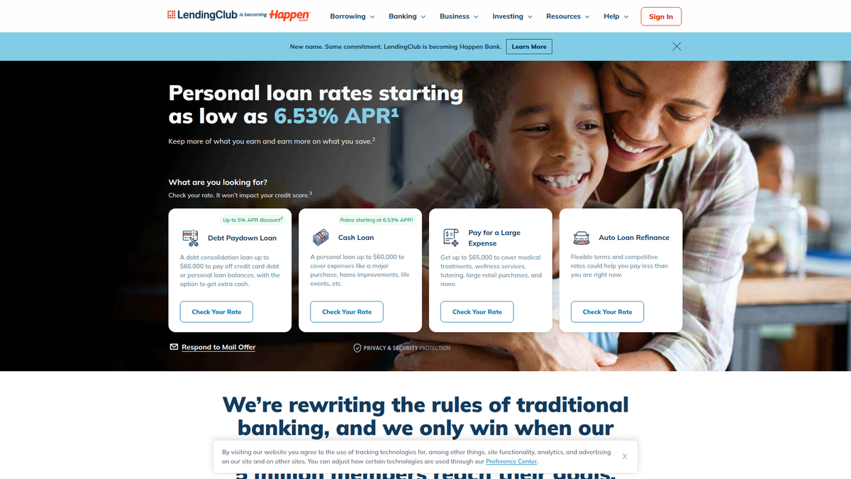 LendingClub to become Happen Bank, a digital bank for people going places