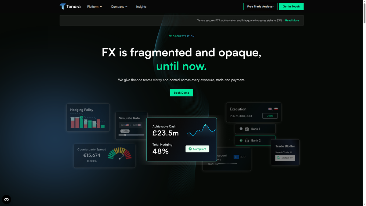 Tenora Secures FCA EMI Authorisation as Macquarie Lifts Stake to 33%