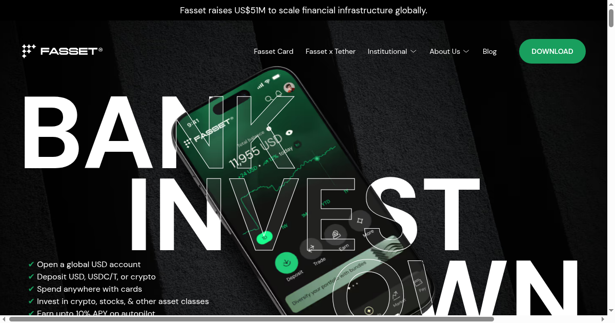 Dubai-based Fasset raises $51m to scale stablecoin neobank across emerging markets