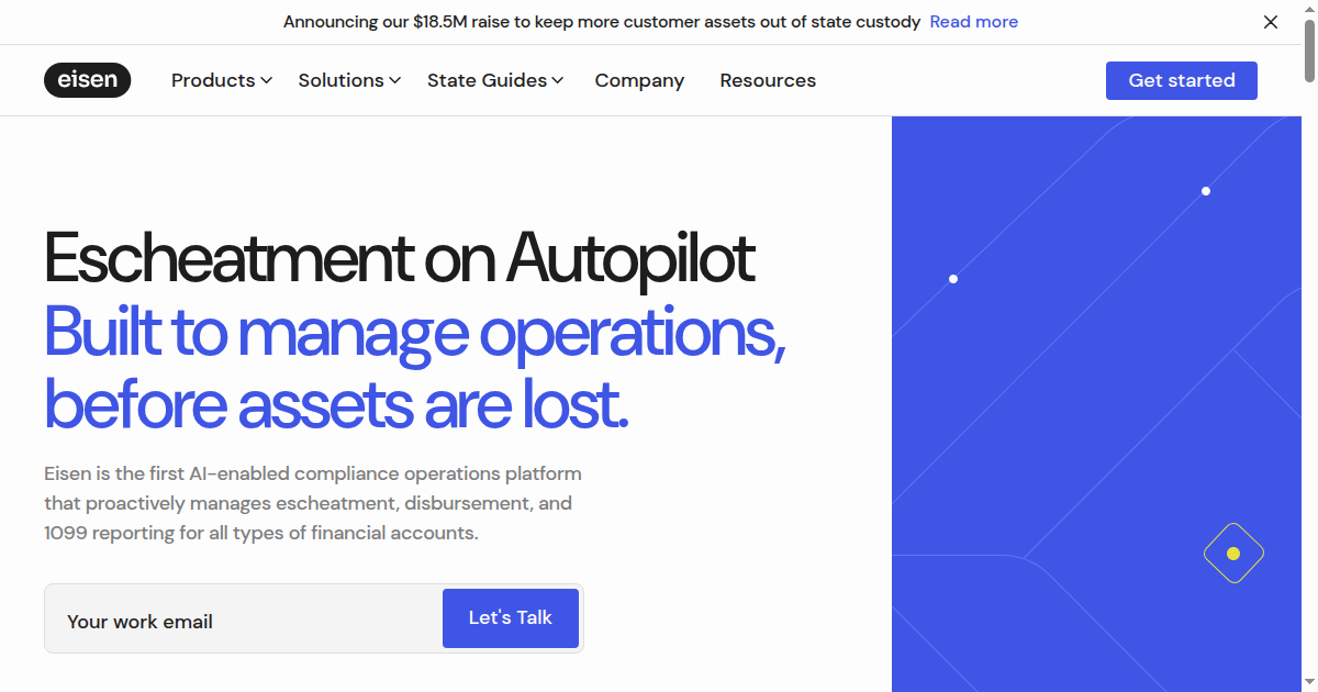 Eisen banks $18.5m to close the dormant-asset compliance gap