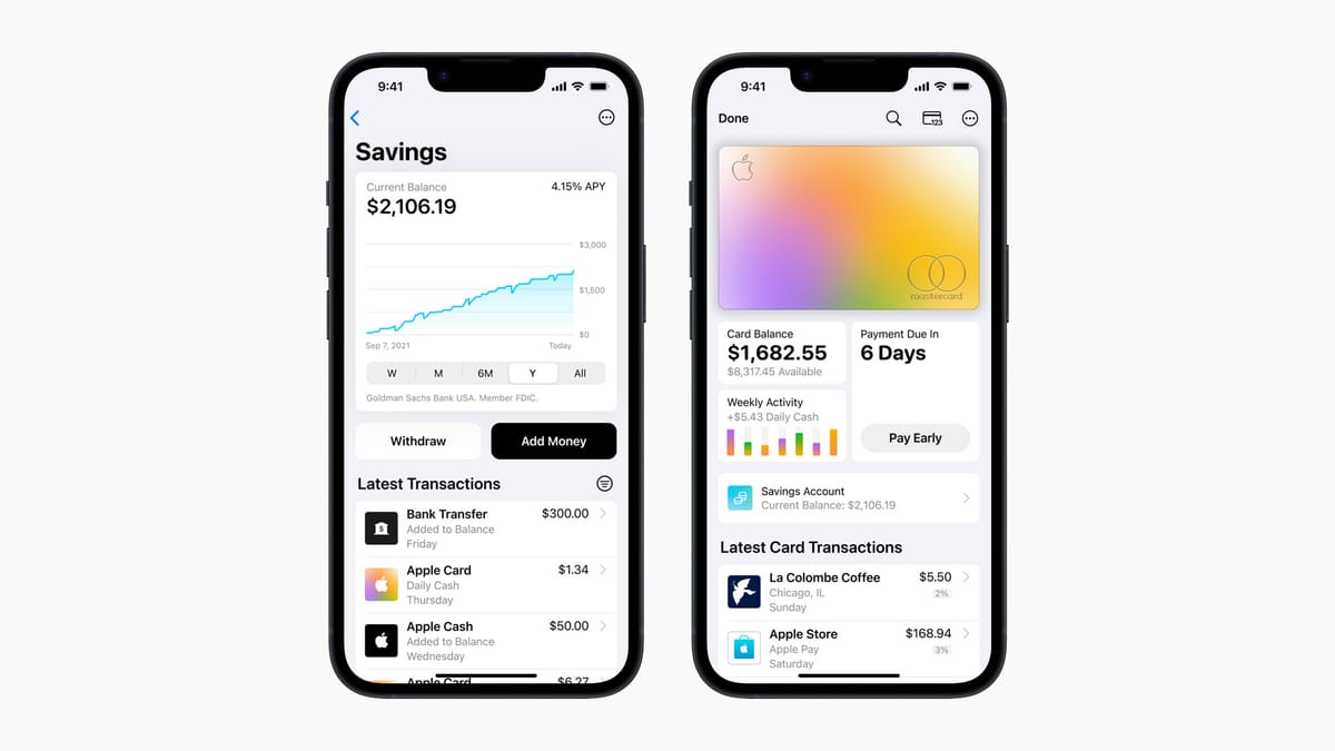 Apple extends their FinTech ecosystem with 4.15% APR Savings account