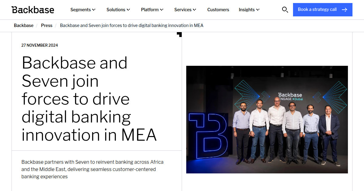 Backbase and Seven Join Forces to Drive Digital Banking Innovation in MEA