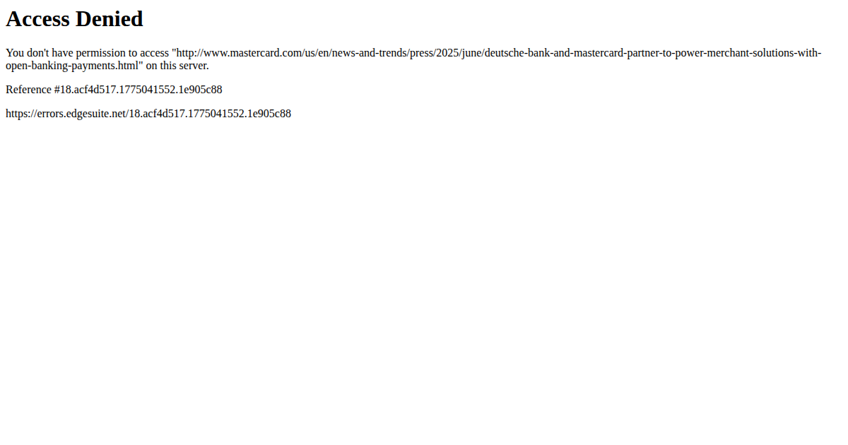 Deutsche Bank and Mastercard partner to power merchant solutions with open banking