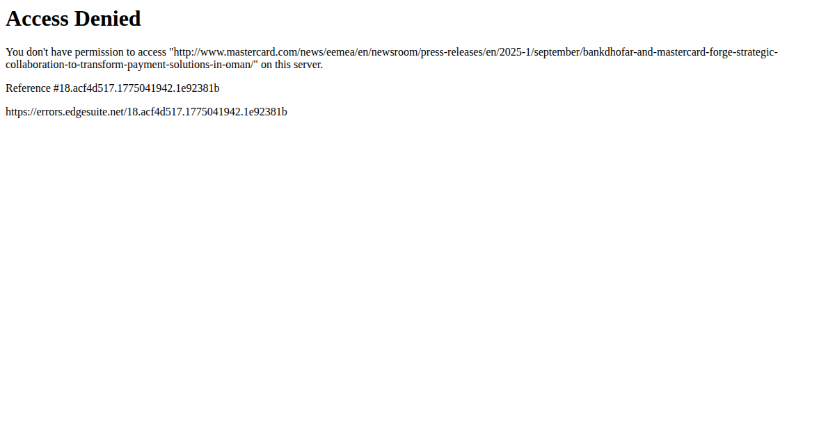 BankDhofar and Mastercard Forge Strategic Collaboration to Transform Payment Solutions in Oman